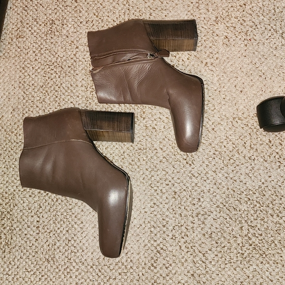 PRADA EUC BROWN HIDDEN PLATFORM LEATHER ANKLE BOOTIES SIZE EU39 - Picture 7 of 9